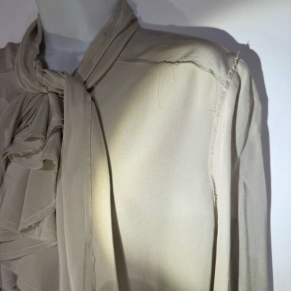 Lanvin Silk Tie Ruffle Collar 42 - Picture 4 of 8